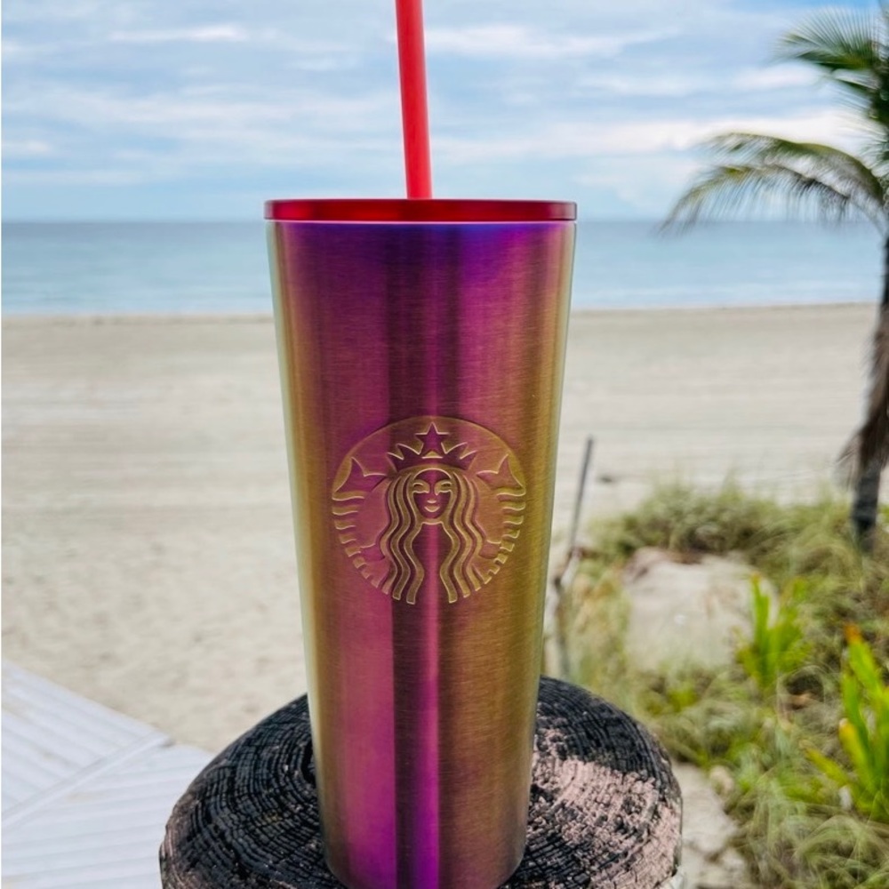 Starbucks Pink Oil Slick Cup Stainless Steel Insulated Tumbler Venti New 2022